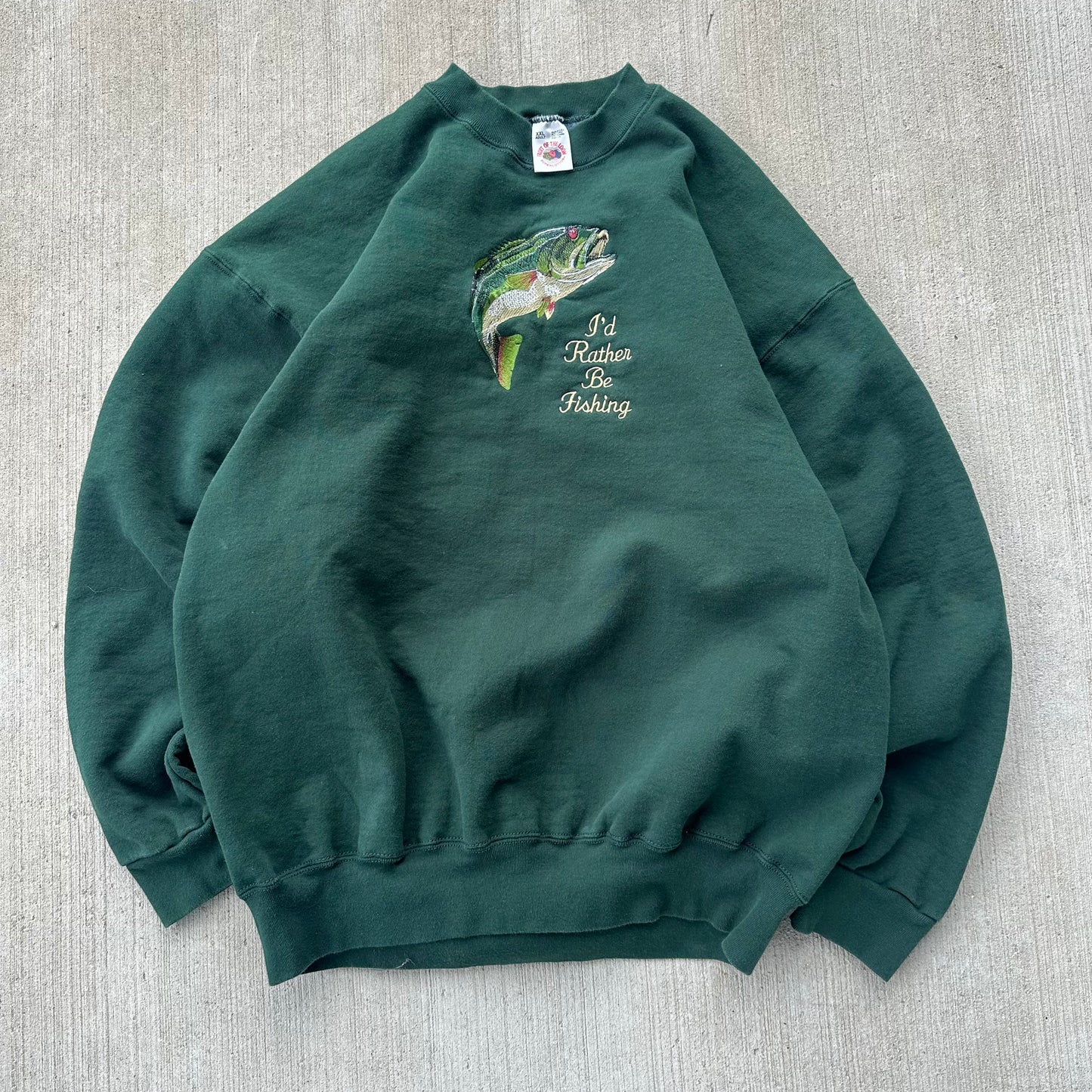 Fishing Crewneck XXL Made in USA