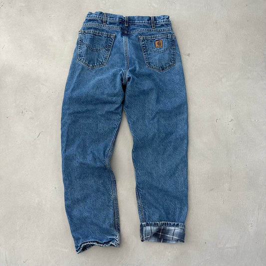 Carhartt Flannel Line Jeans 34x32 (see measurements)