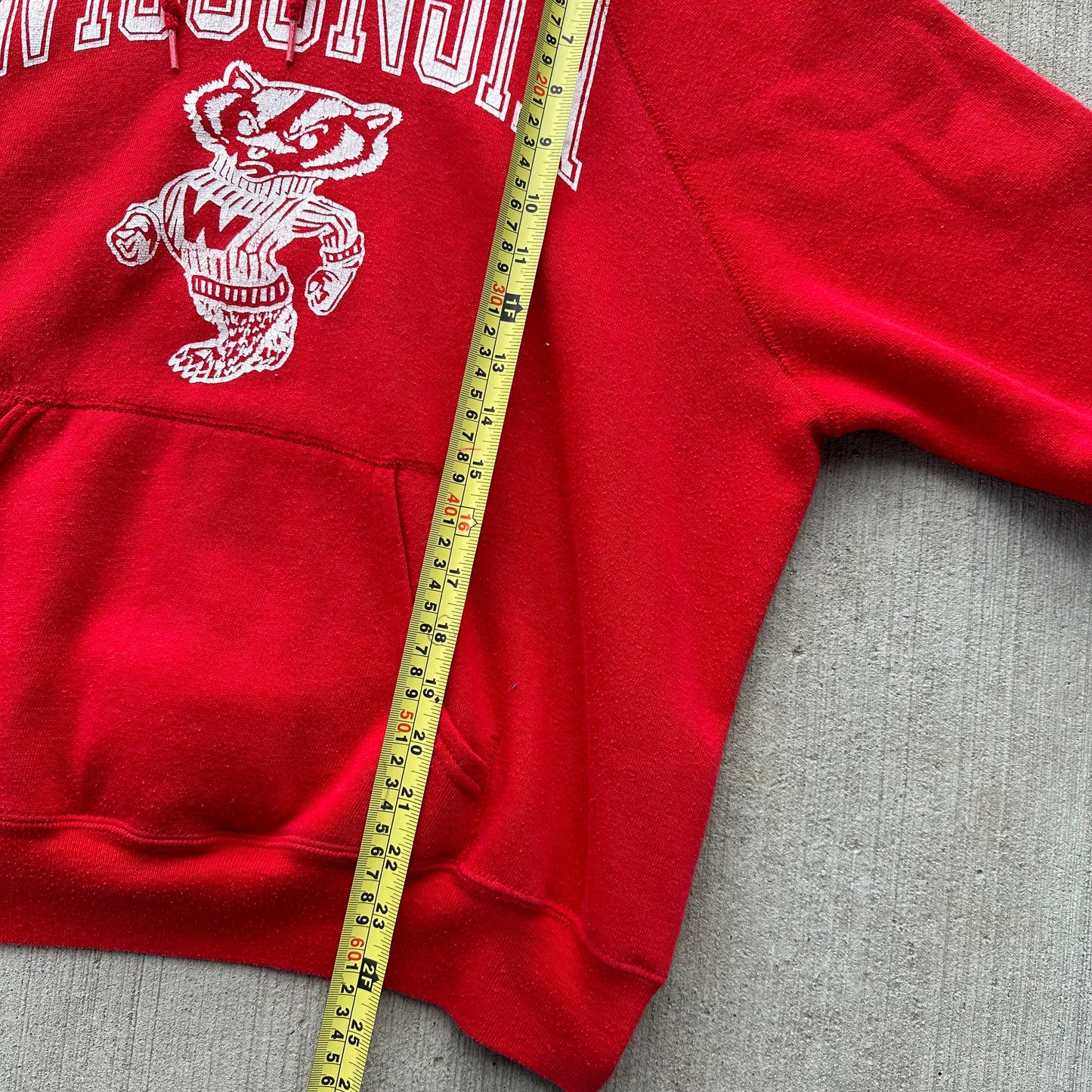 Wisconsin Badgers Raglan Hoodie (see measurements)